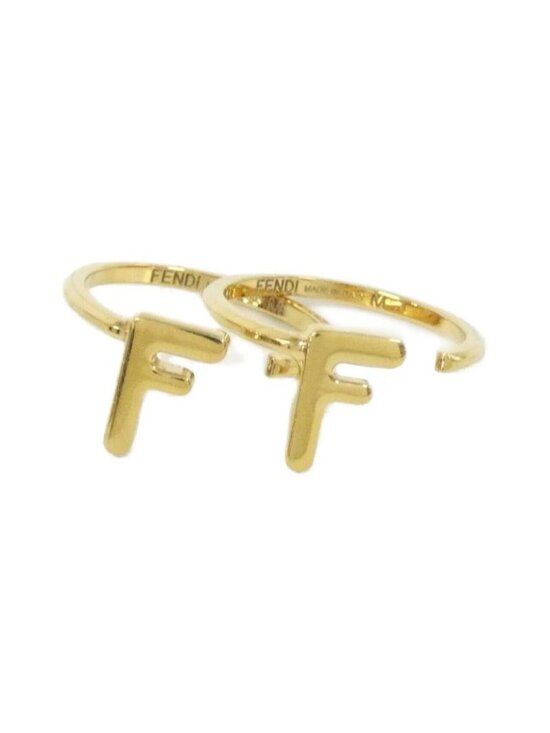 Amazon.com: FENDI F is Logo Wide Band Ring, Crystal  Fendi Ring Gold